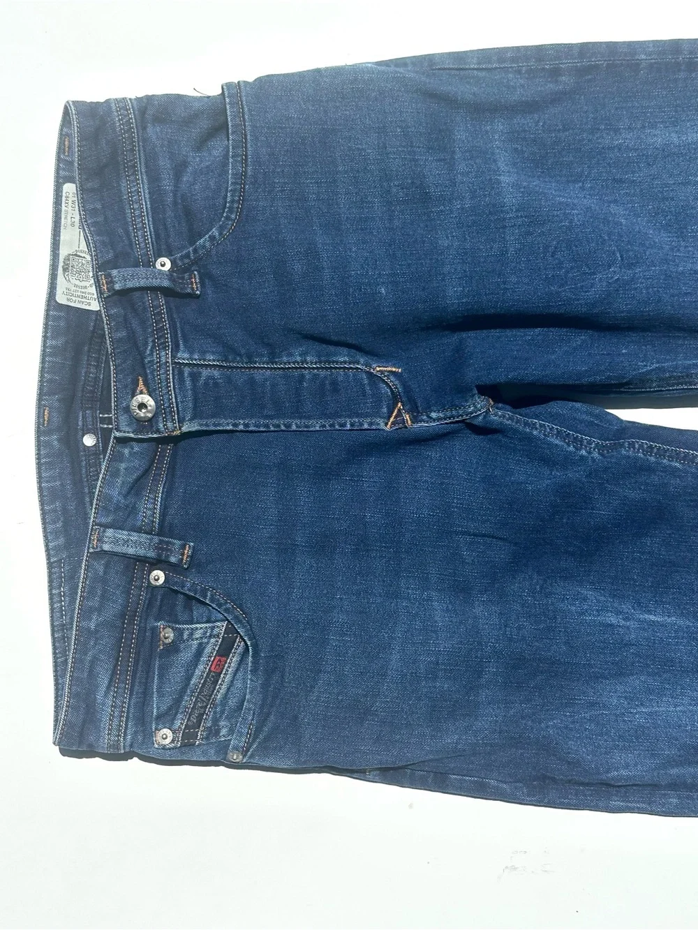 Diesel Larkee Men's Straight Stretch Jeans in Deep Blue Denim, W 31 L 30